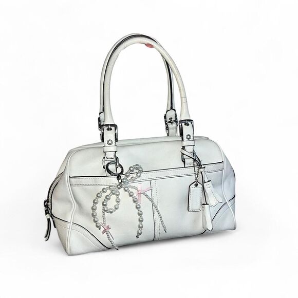 Coach Hamptons Bone Leather Satchel Bag - Picture 1 of 8